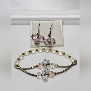 "4 for $20" Elegant Pink and Silver Jewelry Set